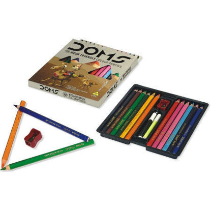Picture of Doms Jumbo Üçgen Kuru Boya Kalemi 12 Renk (Hediye Olarak)