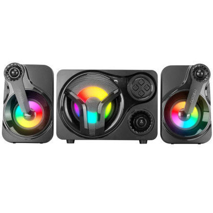 Picture of Mikado MD-BT28 5W+3Wx2 BT/TF Card/USB/FM Radyolu Siyah LED Işıklı Hoparlör